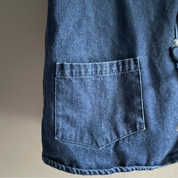 Denim Tie Closure Overcoat / Coverup - Picture 3 of 9